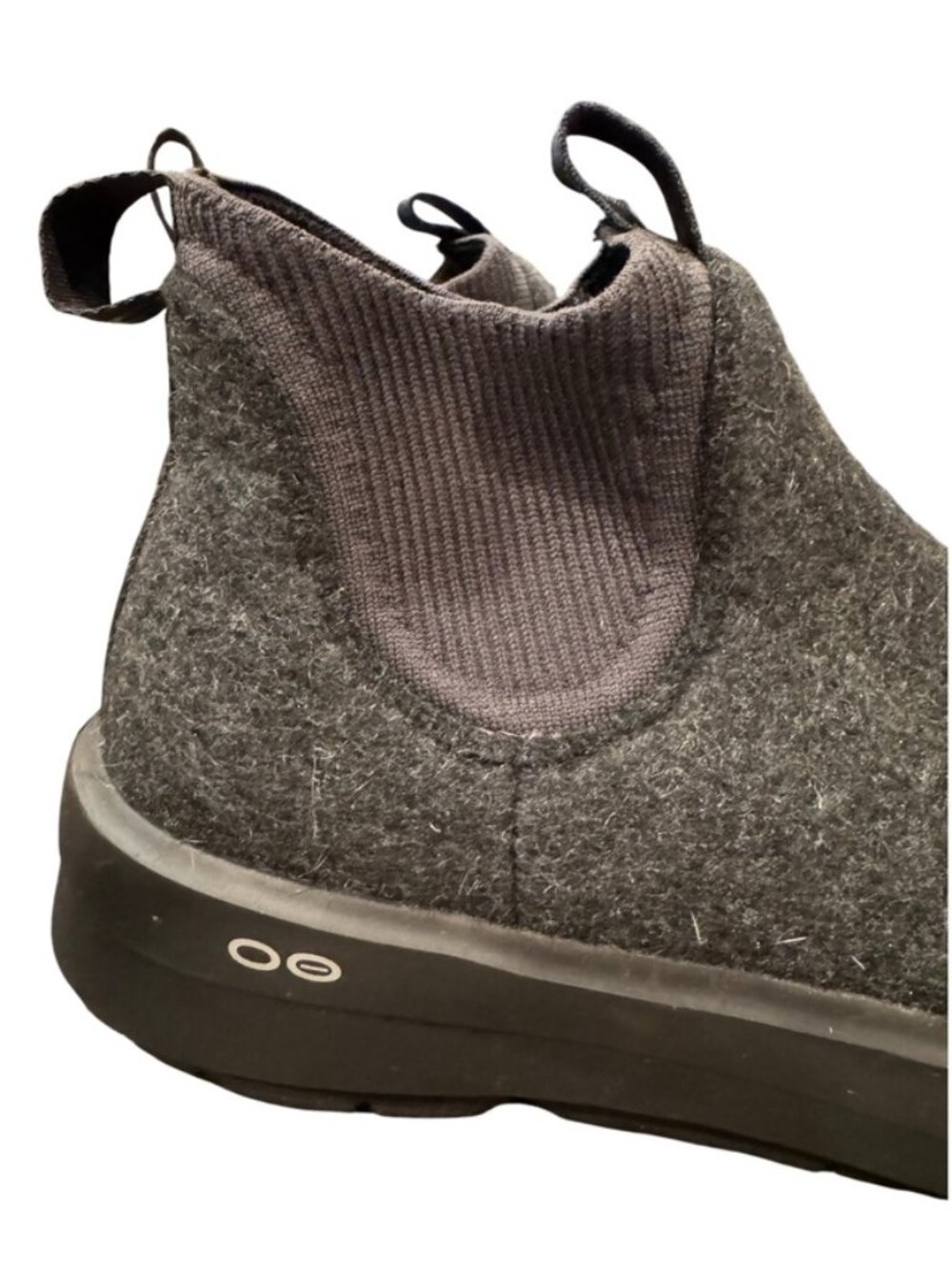 OOFOS OOmega Londoner Recovery Boots Women’s 7 Charcoal Gray Wool Blend - Picture 7 of 8